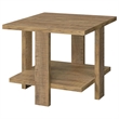 Dew 24 Inch Side End Table with Lower Shelf- Engineered Wood- Mango Brown