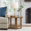Dew 24 Inch Side End Table with Lower Shelf- Engineered Wood- Mango Brown