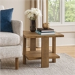 Dew 24 Inch Side End Table with Lower Shelf- Engineered Wood- Mango Brown