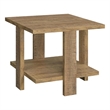Dew 24 Inch Side End Table with Lower Shelf- Engineered Wood- Mango Brown