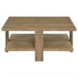 Dew 36 Inch Side Coffee Table- Lower Shelf- Engineered Wood- Mango Brown