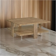 Dew 36 Inch Side Coffee Table- Lower Shelf- Engineered Wood- Mango Brown