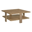 Dew 36 Inch Side Coffee Table- Lower Shelf- Engineered Wood- Mango Brown