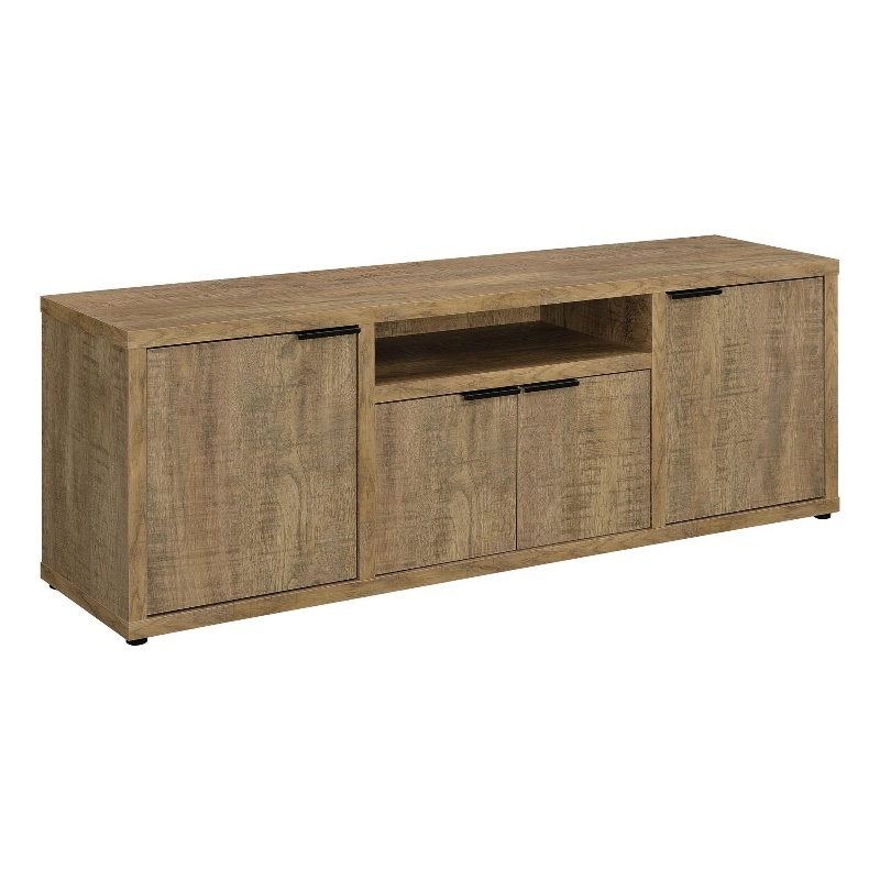 Tag 60 Inch TV Media Entertainment Console- 4 Cabinets- MDF- Mango Brown
