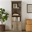 Sac 71 Inch Media Pier Tower with 3 Shelves and Single Cabinet- Gray Wood