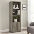 Sac 71 Inch Media Pier Tower with 3 Shelves and Single Cabinet- Gray Wood