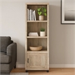Sac 71 Inch Media Pier Tower with 3 Shelves and Cabinet- Antique Pine Wood
