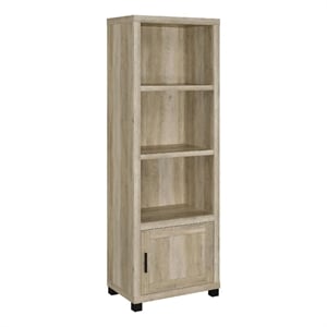 Sac 71 Inch Media Pier Tower with 3 Shelves and Cabinet- Antique Pine Wood