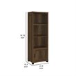 Sac 71 Inch Media Pier Tower with 3 Shelves and Cabinet- Dark Pine Wood