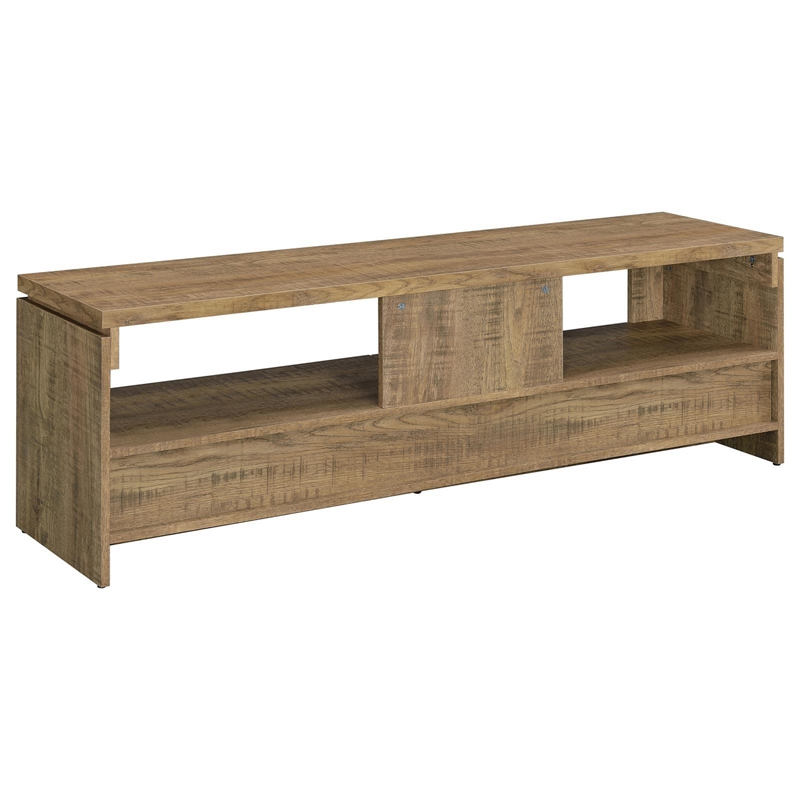 59 Inch TV Media Entertainment Console with 2 Drawers- Warm Wood Brown
