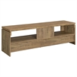 59 Inch TV Media Entertainment Console with 2 Drawers- Warm Wood Brown
