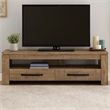 59 Inch TV Media Entertainment Console with 2 Drawers- Warm Wood Brown
