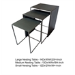 3 Piece Nesting End Tables with Sled Base- Rectangular- Gray Black Metal