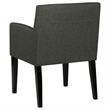 Kinza 24 Inch Armchair Set of 2- Gray- Cushioned Seat- Wood Block Legs