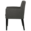 Kinza 24 Inch Armchair Set of 2- Gray- Cushioned Seat- Wood Block Legs