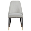 24 Inch Dining Chair- Set of 2- Light Gray Velvet- Tall Curved Back- Brass
