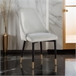 24 Inch Dining Chair- Set of 2- Light Gray Velvet- Tall Curved Back- Brass