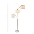 83 Inch Floor Lamp- AdjusFloor- 3 Level Design- Marble- Metal- Silver