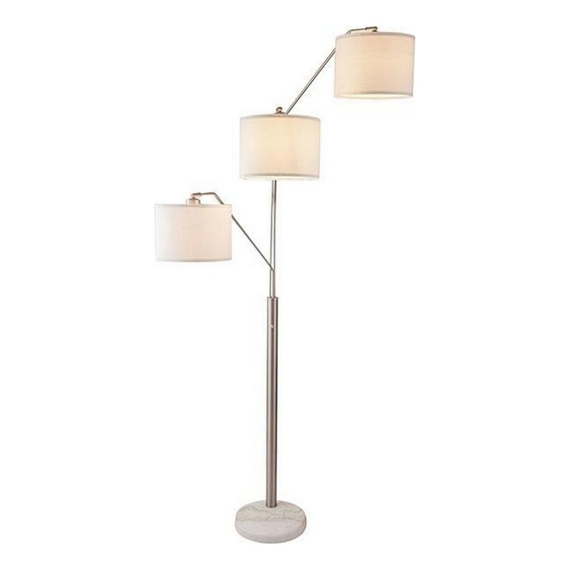 83 Inch Floor Lamp- AdjusFloor- 3 Level Design- Marble- Metal- Silver