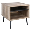 Carly 22 Inch Side End Table- Tapered Legs- 1 Shelf- Light Brown and Gray