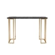 Jenny 47 Inch Desk- USB Power Outlet- Gold Metal Legs- Black Faux Marble