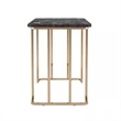Jenny 47 Inch Desk- USB Power Outlet- Gold Metal Legs- Black Faux Marble