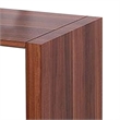 Bere 47 Inch Sofa Table with Black Glass Top- Open Shelves- Brown Wood