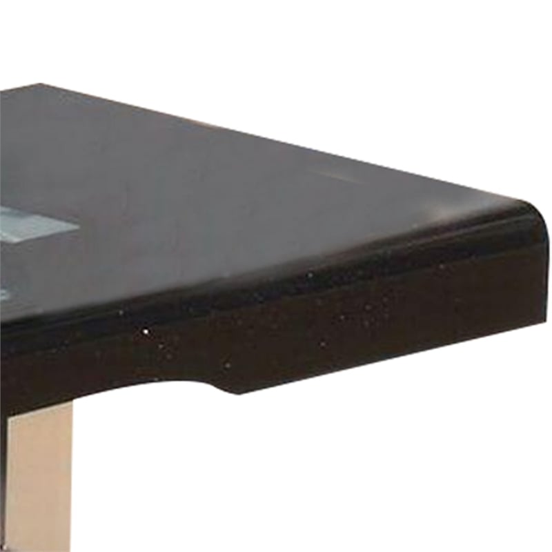 60 Inch TV Entertainment Console- Long Glass Media Shelf- Chrome Accents