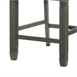 26 Inch Counter Height Chair Set of 2- Slat Back- Gray Wood- Fabric Seat