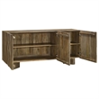 64 Inch Dining Sideboard Server- 2 Cabinets- Chevron Pattern- Mango Brown