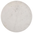 24 Inch Accent Coffee Table- White Marble Top- C Base- Black Metal Finish