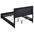 Dex Platform King Size Bed- Panel LED Headboard- Black Wood Melamine Finish