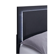 Dex Platform King Size Bed- Panel LED Headboard- Black Wood Melamine Finish