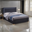 Dex Platform King Size Bed- Panel LED Headboard- Black Wood Melamine Finish