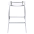 Ani 29 Inch Barstool Set of 2- Acrylic Clear Seat- Footrest- Chrome Metal