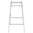 Ani 29 Inch Barstool Set of 2- Acrylic Clear Seat- Footrest- Chrome Metal