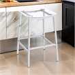Ani 29 Inch Barstool Set of 2- Acrylic Clear Seat- Footrest- Chrome Metal