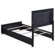 Dex Twin Size Bed with LED Framed Headboard- Black Wood Finish- Gold Legs