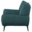 Toer 43 Inch Accent Sofa Chair- Flared Arms- Teal Blue Fabric- Black Metal