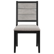 Elina 23 Inch Dining Chair- Set of 2- Plank Style Back- Gray Polyester