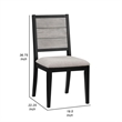 Elina 23 Inch Dining Chair- Set of 2- Plank Style Back- Gray Polyester