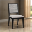 Elina 23 Inch Dining Chair- Set of 2- Plank Style Back- Gray Polyester