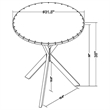 36 Inch Bar Table- Metal Top- Hammered Nails- Intersected Base- Silver