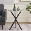 36 Inch Bar Table- Metal Top- Hammered Nails- Intersected Base- Silver