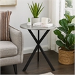 36 Inch Bar Table- Metal Top- Hammered Nails- Intersected Base- Silver