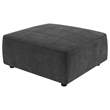 Suri 35 Inch Ottoman- Soft Boucle Fabric- Horizontal Stitching- Gray
