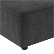 Suri 35 Inch Ottoman- Soft Boucle Fabric- Horizontal Stitching- Gray