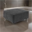 Suri 35 Inch Ottoman- Soft Boucle Fabric- Horizontal Stitching- Gray