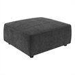 Suri 35 Inch Ottoman- Soft Boucle Fabric- Horizontal Stitching- Gray