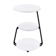 26 Inch Side End Table- 3 Tier Design- Black Metal Frame- White Finish